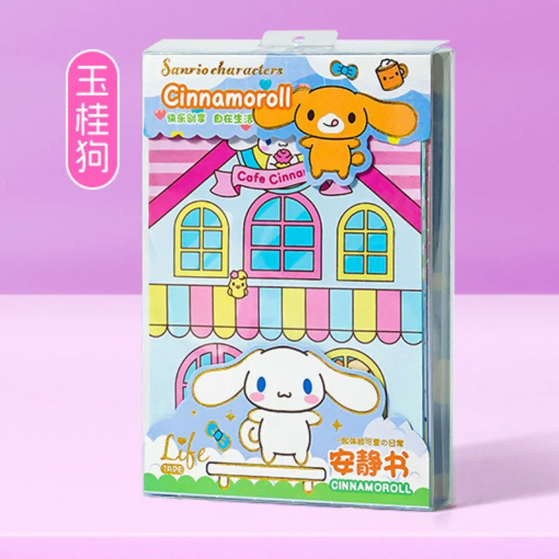 Hello Kitty, Sanrio Quiet Book Anime My Melody DIY Decompression Toy Kawaii Dressing Material Book Children's Gift