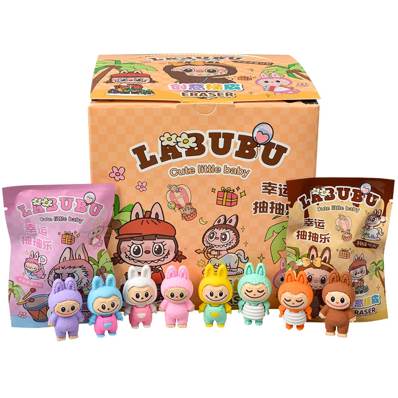 32Pcs/Set Blind Box Anime Sanrio CapyBara Stitch Figure Cartoon Eraser Model Doll Toy For Children's Gift