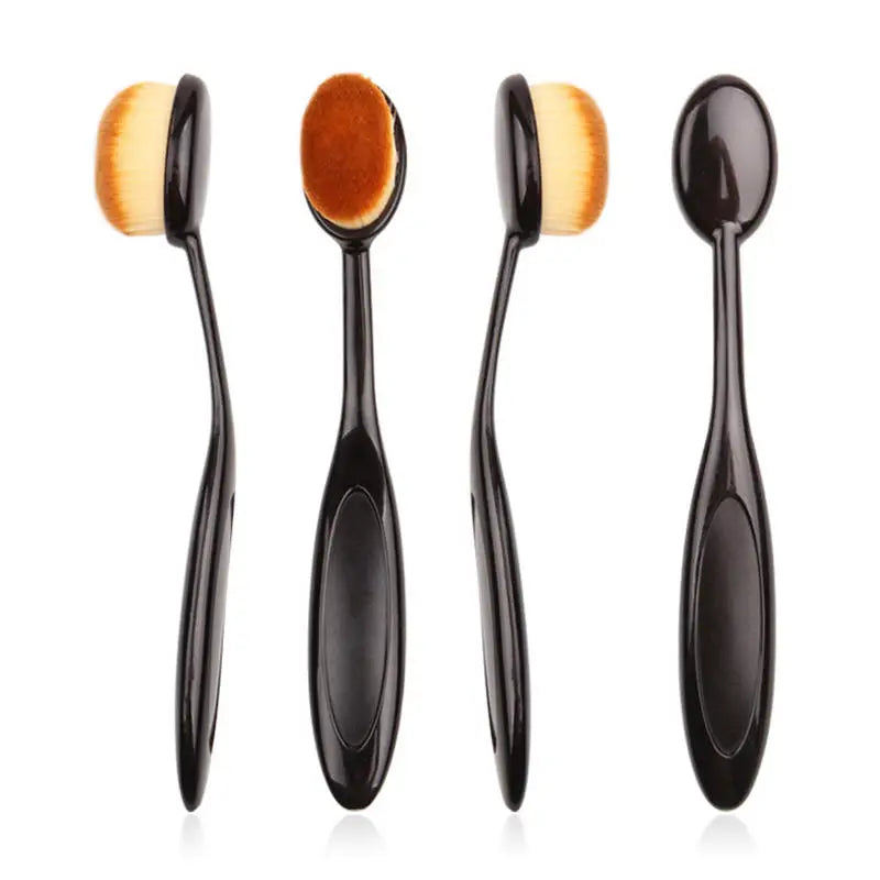 Pretty Black Oval Essential Makeup Brush Set - Perfect For Flawless And Precise Applicatio Elevate Your Beauty Game No Trace