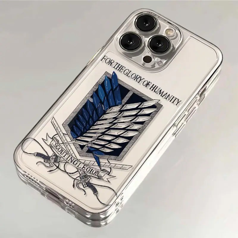 Hot Anime Attack on Titan Phone Case For iPhone 16 15 14 13 12 11 Mini Pro Max X XR XSMax 6S 6 7 8 Plus SE20 Transparent Cover