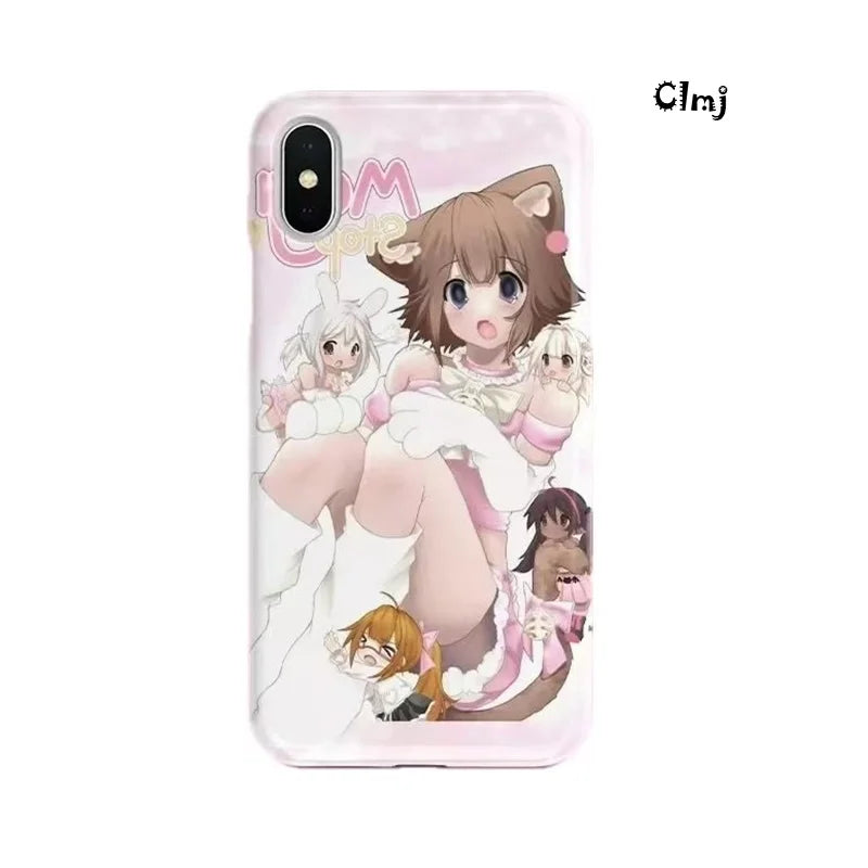 Clmj Cute Anime Girl Phone Case For iPhone 13 Mini 11 12 14 Pro Max 15 Plus XR X XS 7 8 Se 2020 Silicone Phone Cover iPhone Case