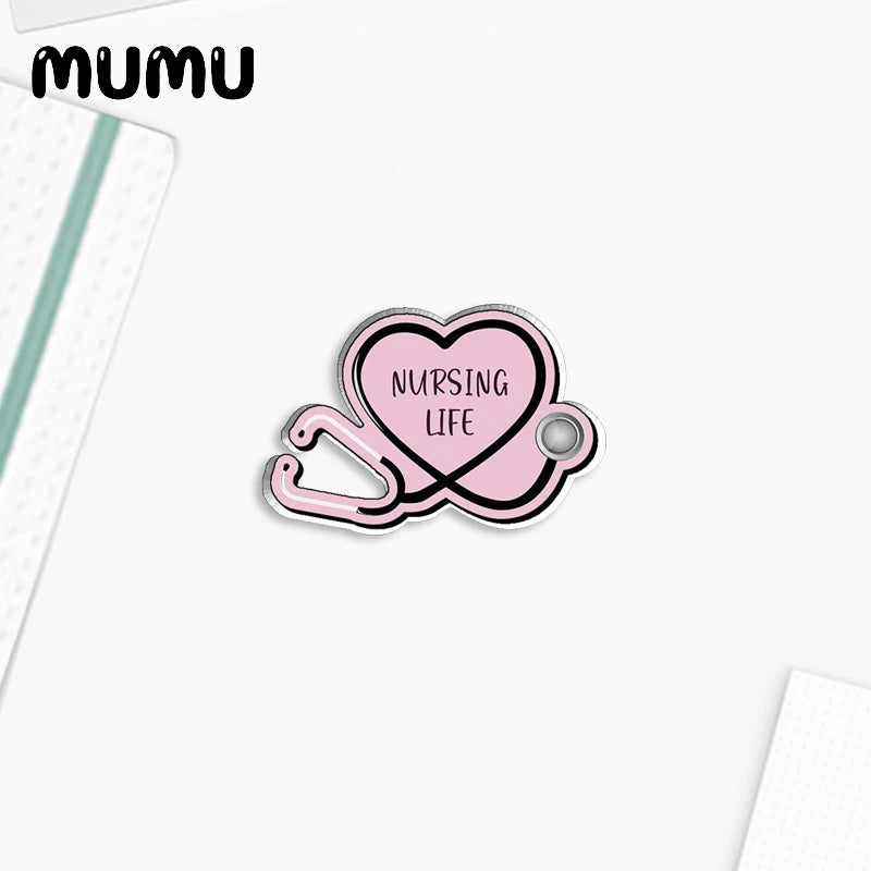 2023 New Nursing Life Lapel Pin Nurse Essential Acrylic Brooches Handmade Epoxy Jewelry Shirt Bag Badge