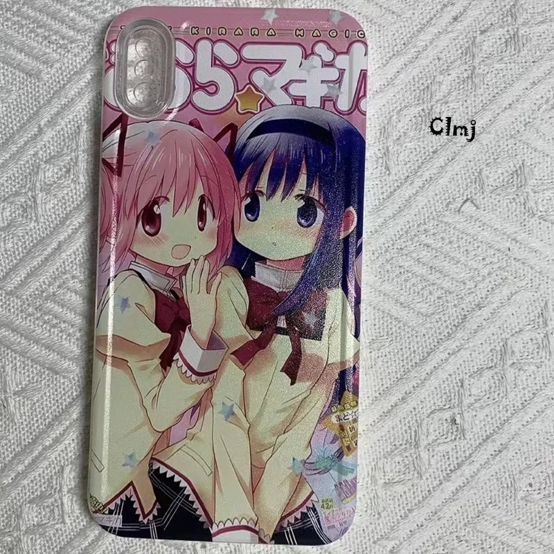 Clmj Japanese Cute Anime Girl INS Phone Case For iPhone 11 13 12 14 Pro 15 Plus X XS Max XR Silicone Phone Cover iPhone Case