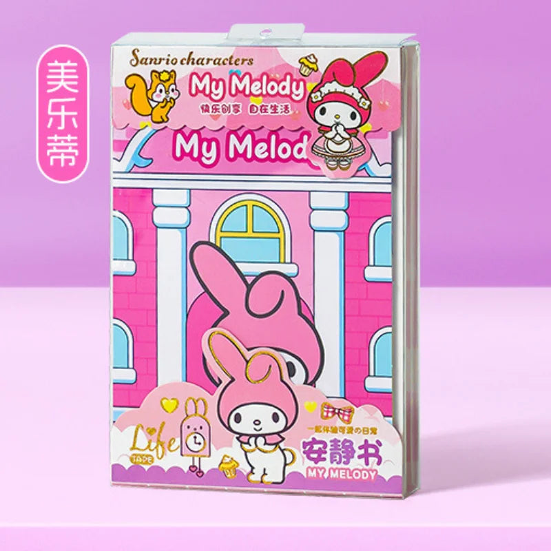 Hello Kitty, Sanrio Quiet Book Anime My Melody DIY Decompression Toy Kawaii Dressing Material Book Children's Gift