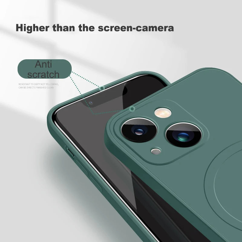 For Magsafe Magnetic Soft Liquid Silicone Shockproof Phone Case For iPhone 16 Pro Max 14 12 13 11 15 Pro Max Bumper Back Cover
