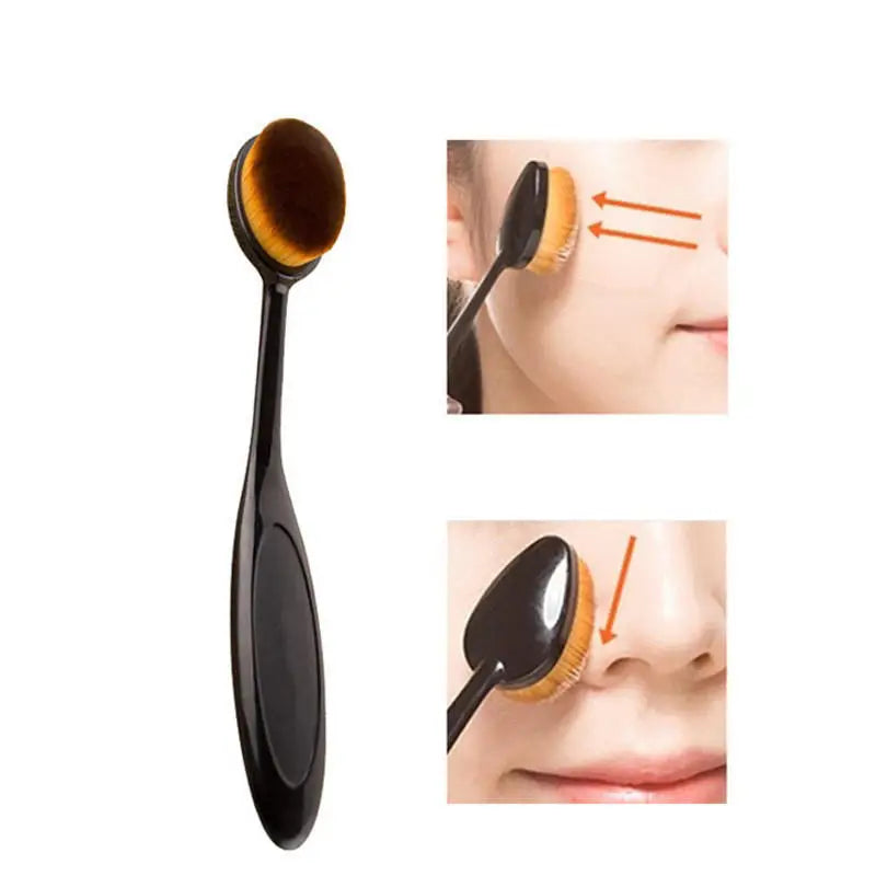 Pretty Black Oval Essential Makeup Brush Set - Perfect For Flawless And Precise Applicatio Elevate Your Beauty Game No Trace