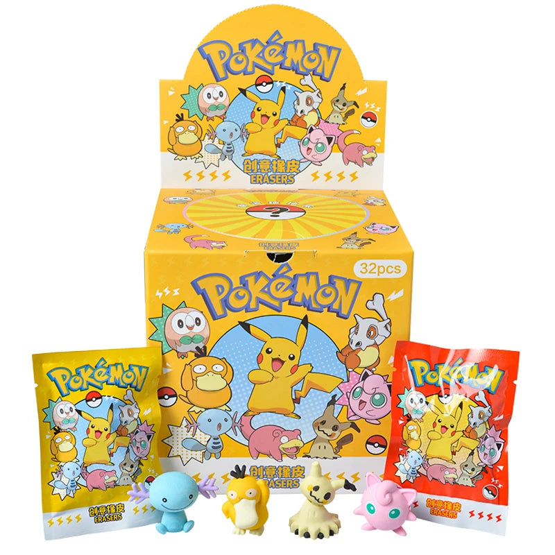 32Pcs/Set Blind Box Anime Sanrio CapyBara Stitch Figure Cartoon Eraser Model Doll Toy For Children's Gift