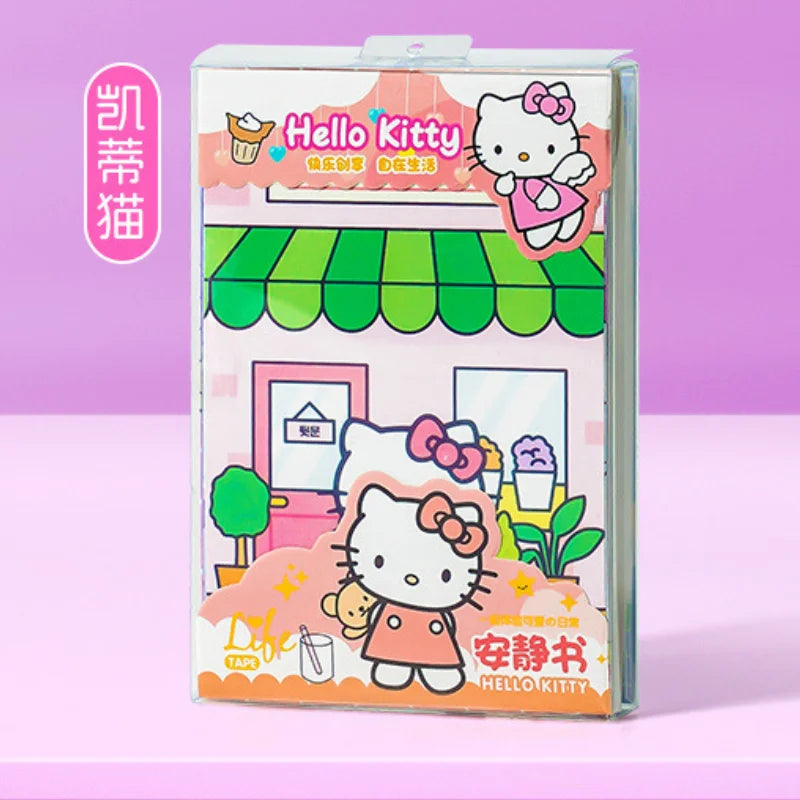Hello Kitty, Sanrio Quiet Book Anime My Melody DIY Decompression Toy Kawaii Dressing Material Book Children's Gift