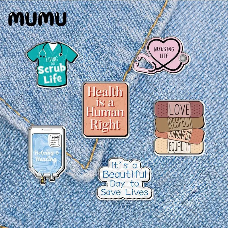 2023 New Nursing Life Lapel Pin Nurse Essential Acrylic Brooches Handmade Epoxy Jewelry Shirt Bag Badge