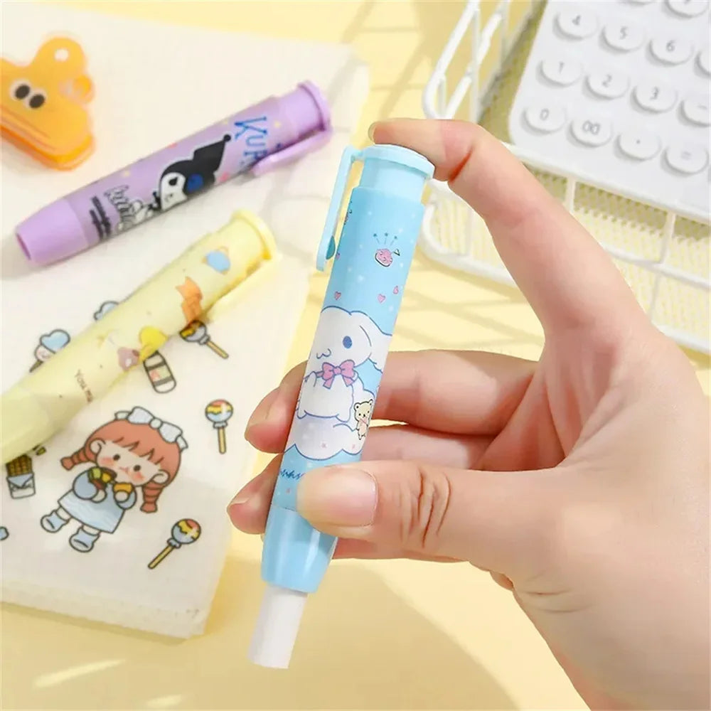 Creative Sanrio Hello Kitty Press Eraser Anime Kuromi Melody Cinnamoroll Cartoon Kawaii Stationery Gift Office School Supplies