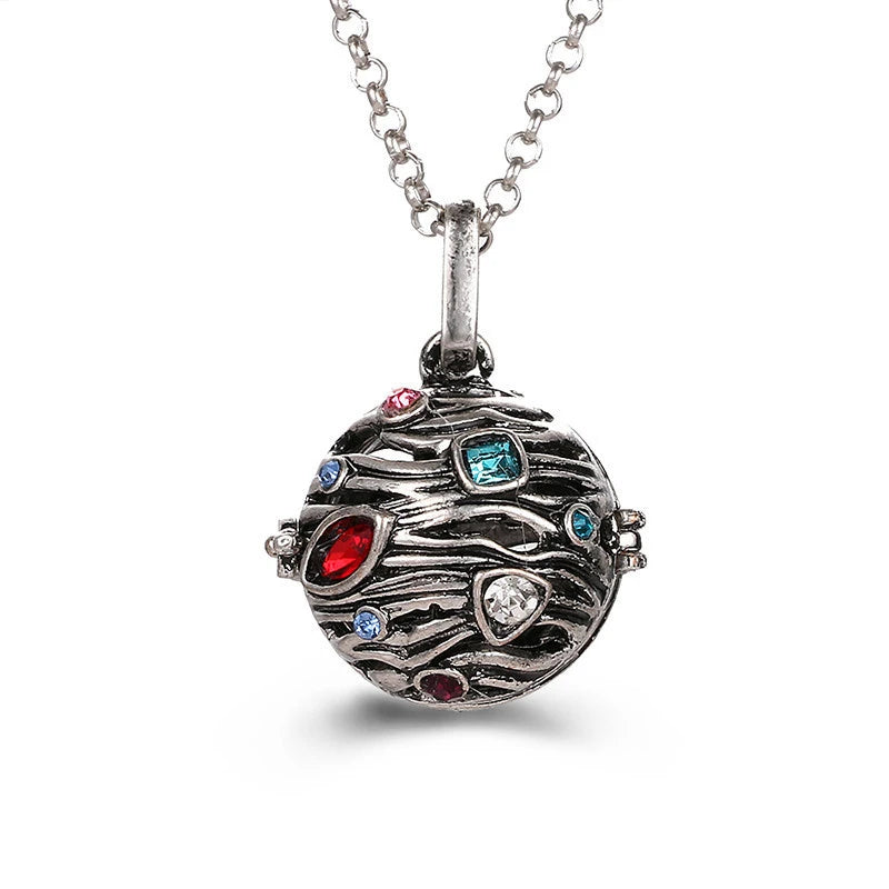 Mexico Style Tree Of Life Angel Necklace 16MM Music Ball Vintage Pregnancy Necklace Aroma Essential Oil Diffuser Locket Pendant