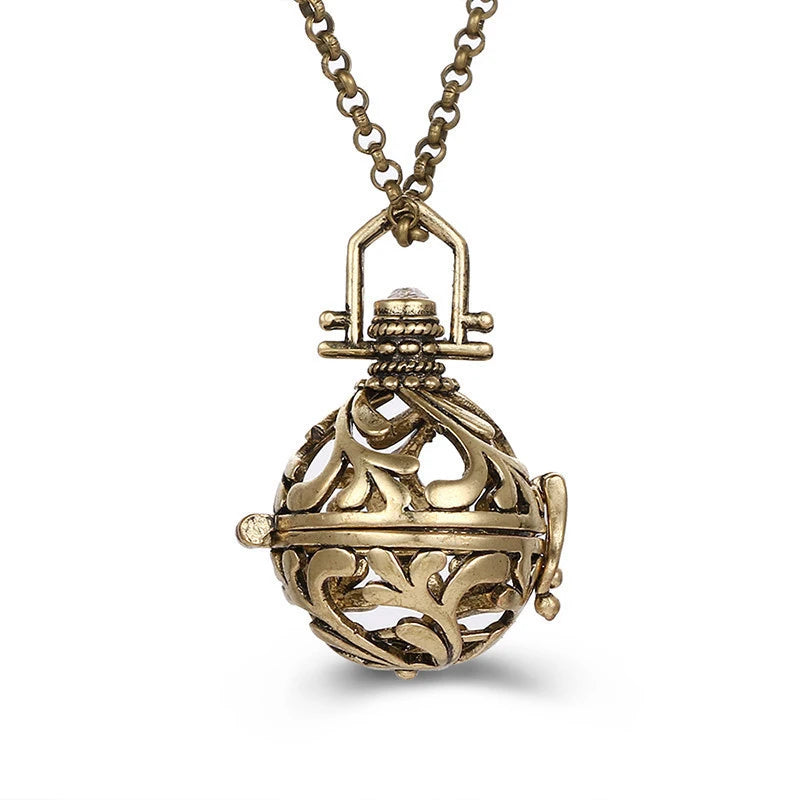 Mexico Style Tree Of Life Angel Necklace 16MM Music Ball Vintage Pregnancy Necklace Aroma Essential Oil Diffuser Locket Pendant