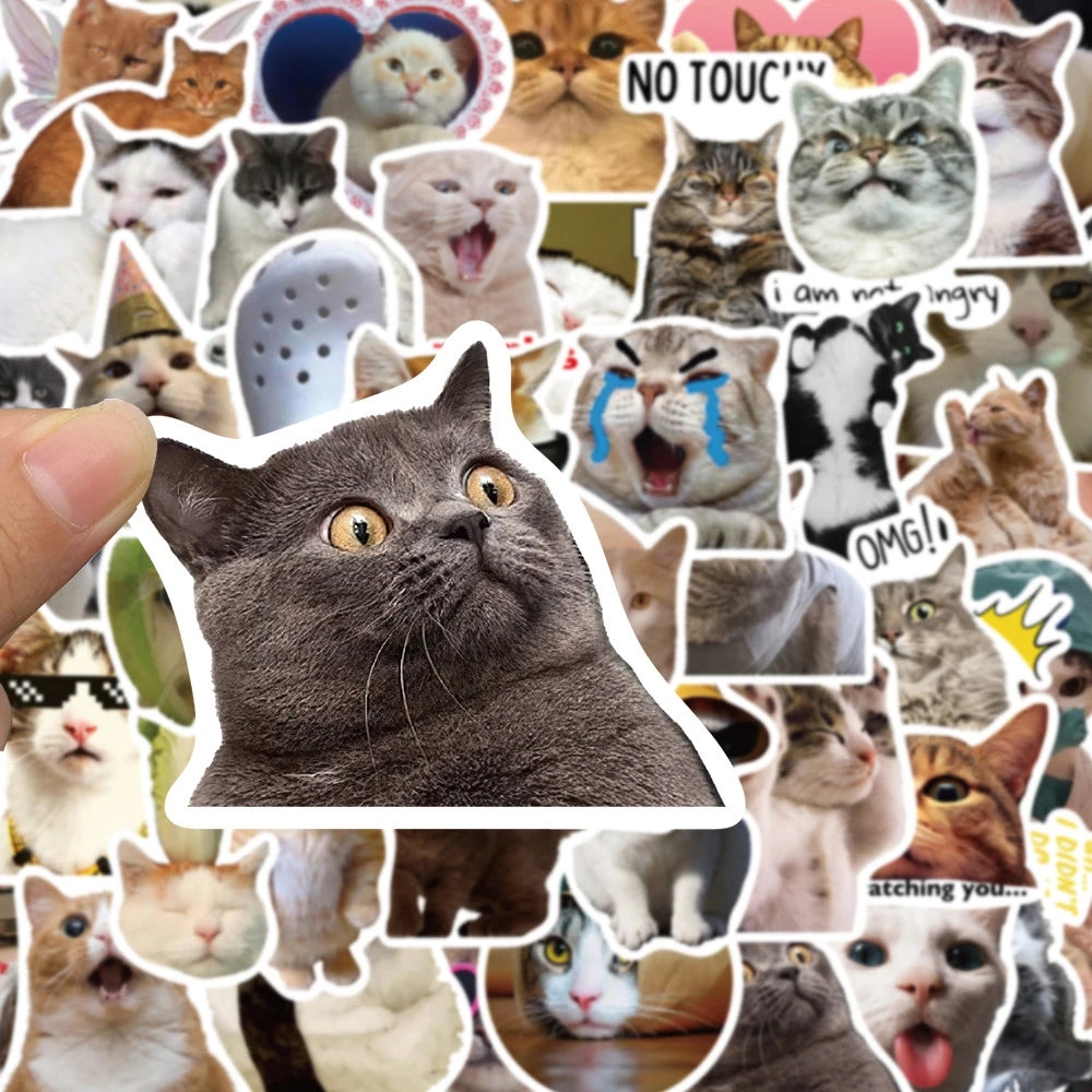 10/30/50PCS Kawaii Love Cat PVC Sticker Aesthetic Children's Korean Decoration Scrapbooking Stationery School Supplies for Kids