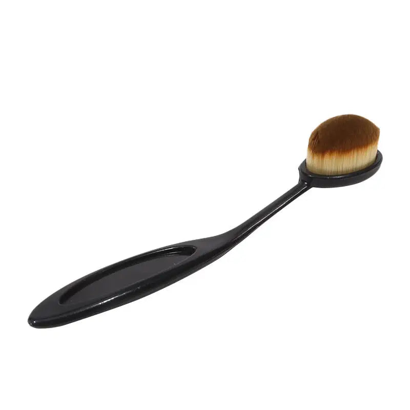 Pretty Black Oval Essential Makeup Brush Set - Perfect For Flawless And Precise Applicatio Elevate Your Beauty Game No Trace
