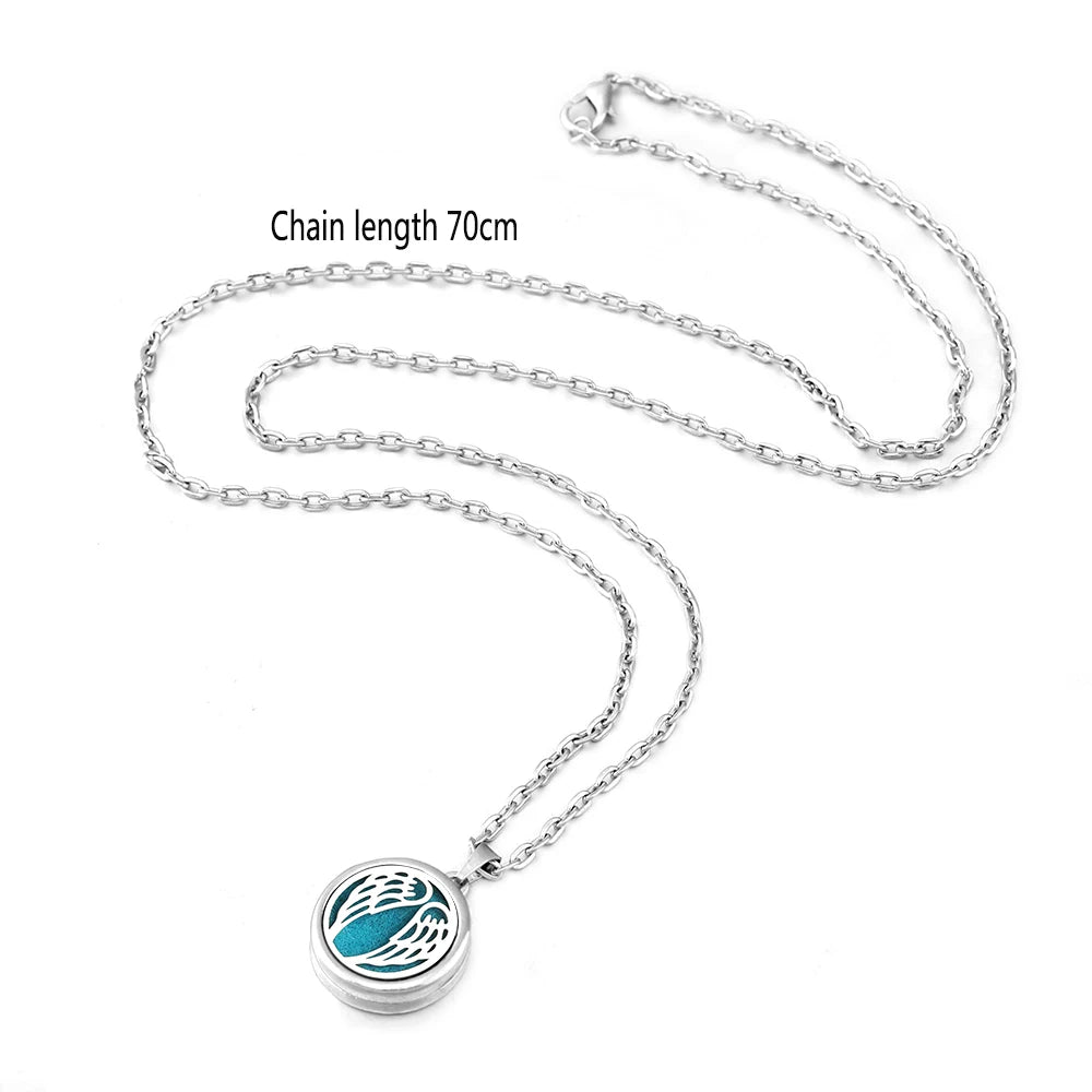 New Stainless Steel Fashion Tree Of Life  Aromatherapy Necklace Essential Oil Diffuser Perfume Locket Pendant Women Jewelry Gift
