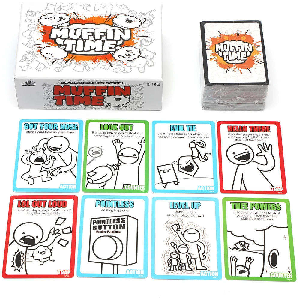 Muffin Time A Very Random Card Game Party Game Game Night 200pcs Unique Cards Quick To Play Suitable For 2 To 8 Player