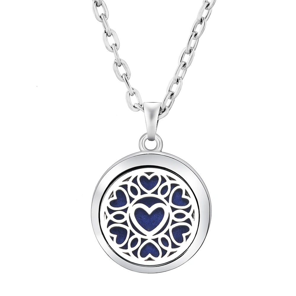 New Stainless Steel Fashion Tree Of Life  Aromatherapy Necklace Essential Oil Diffuser Perfume Locket Pendant Women Jewelry Gift