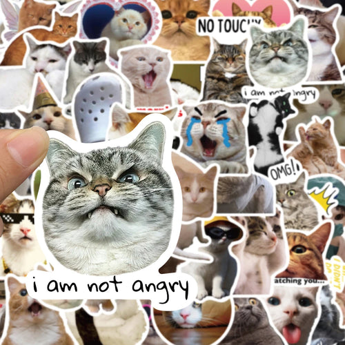10/30/50PCS Kawaii Love Cat PVC Sticker Aesthetic Children's Korean Decoration Scrapbooking Stationery School Supplies for Kids