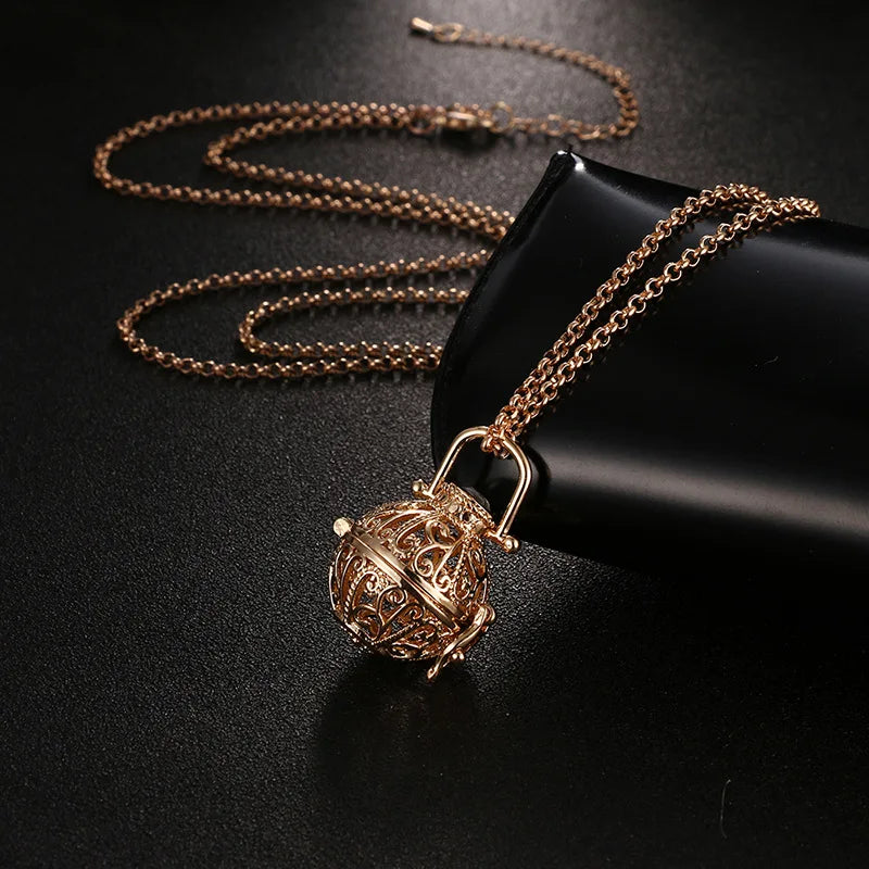 Mexico Music Ball Tree of Life Cage Pendant Vintage Aromatherapy Necklace Essential Oil Diffuser Perfume Locket Pregnant Jewelry