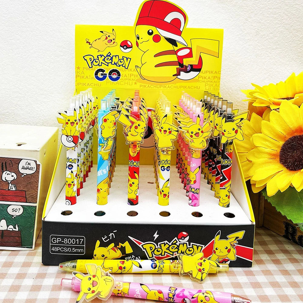 Anime Pokemon Pikachu Press Gel Pens For Writing Cute 0.5mm Black Ink Neutral Pen Promotional Gift Office School Supplies