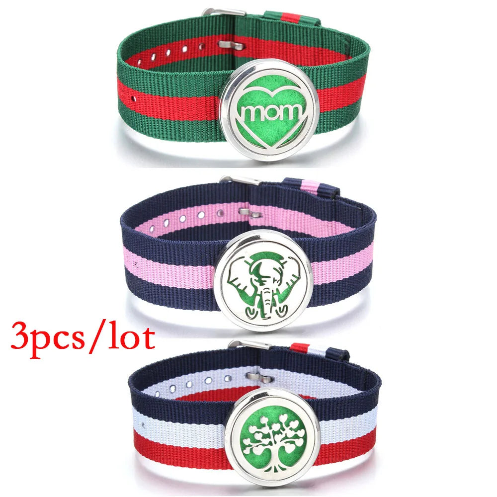 Aroma Diffuser Tree of Life Stainless Steel Leather Bracelet for Women Aromatherapy Locket Essential Oil Diffuser Bracelets Gift