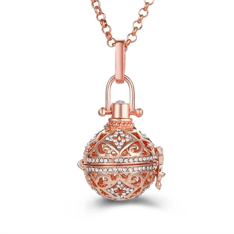 Mexico Music Ball Tree of Life Cage Pendant Vintage Aromatherapy Necklace Essential Oil Diffuser Perfume Locket Pregnant Jewelry