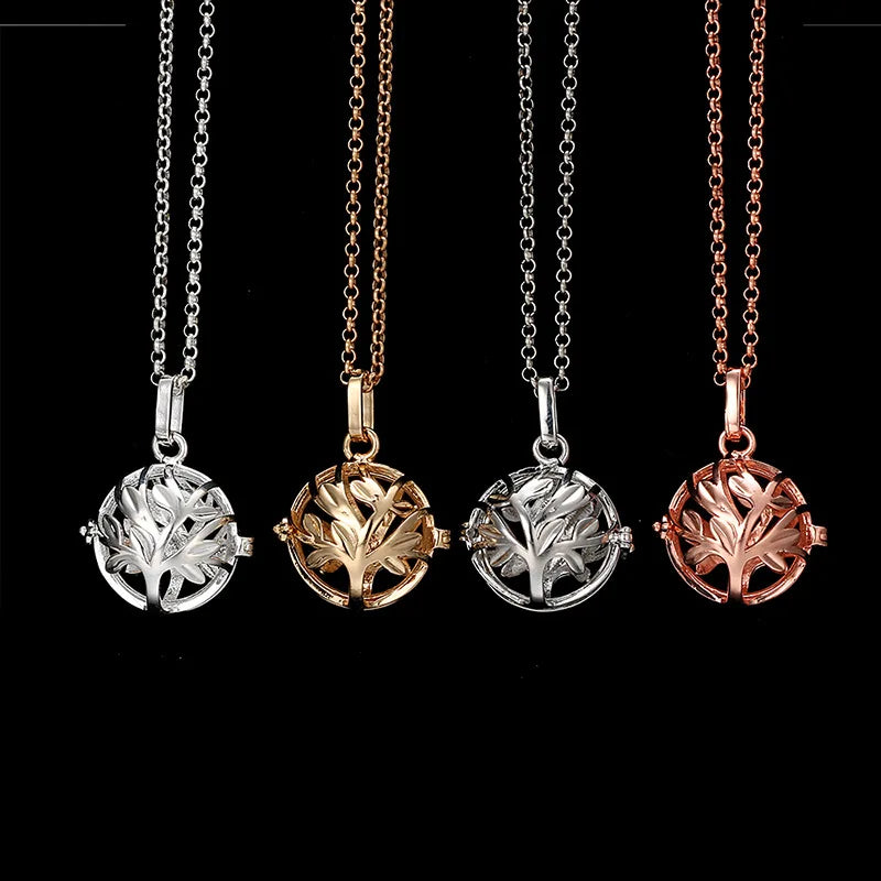 Mexico Chime Music Ball Caller Vintage Zircon Pendant Aromatherapy Essential Oil Tree Of Life Necklace Pregnant Fashion Jewelry