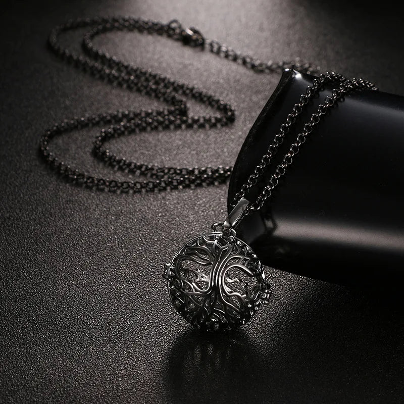 Mexico Music Ball Tree of Life Cage Pendant Vintage Aromatherapy Necklace Essential Oil Diffuser Perfume Locket Pregnant Jewelry