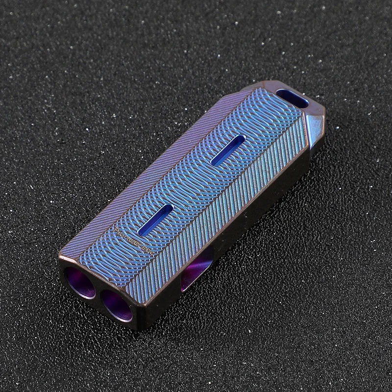 High-Pitched Titanium Alloy Double-Tube Metal Whistle KS016 Field Outdoor Life Saving Sound Device Camping Hiking Essential