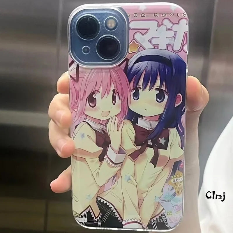 Clmj Japanese Cute Anime Girl INS Phone Case For iPhone 11 13 12 14 Pro 15 Plus X XS Max XR Silicone Phone Cover iPhone Case