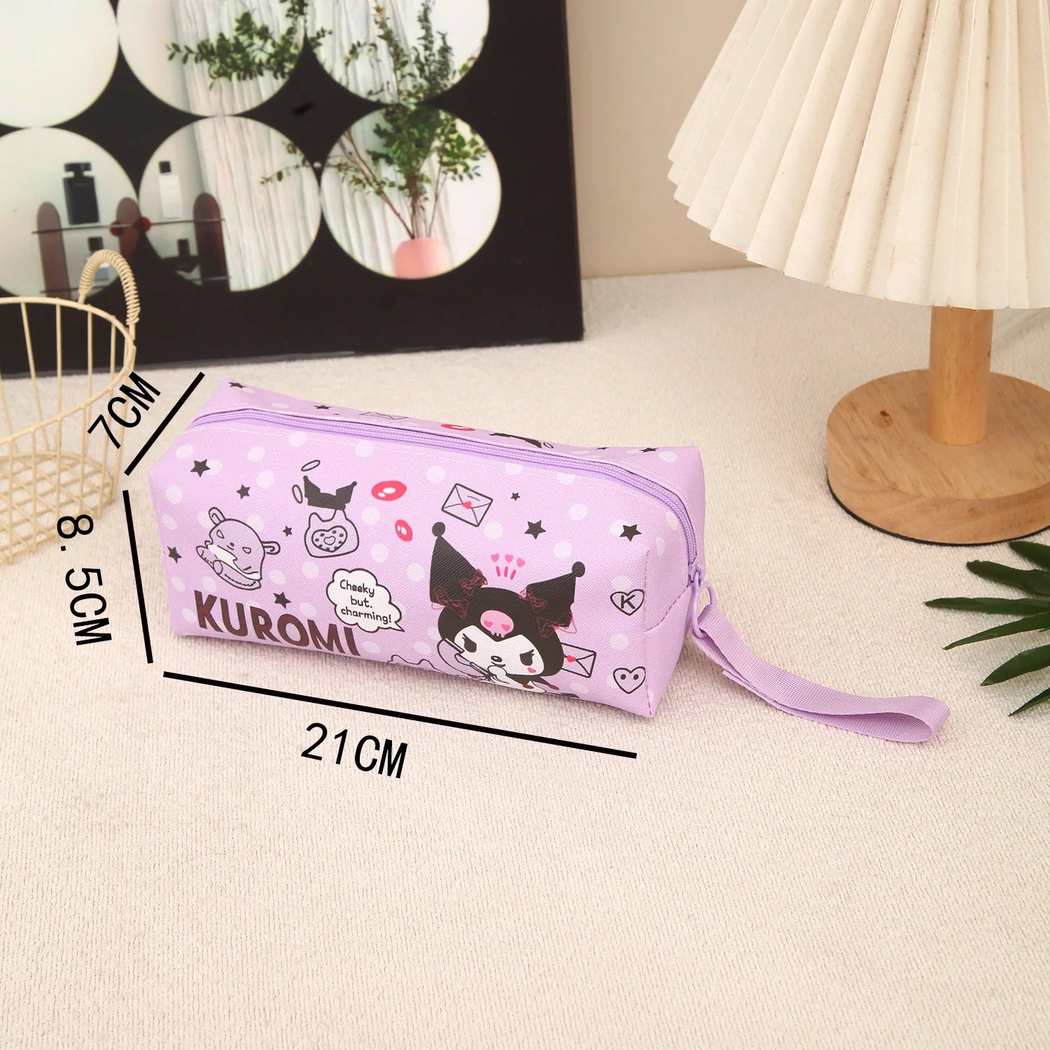 Sanrio Pencil Case Cinnamoroll Hello Kitty Kuromi Melody Stationery Bag PU Waterproof Pencils Bag Student Pencil Stationery