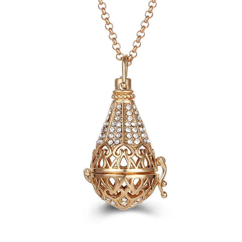 Mexico Style Tree Of Life Angel Necklace 16MM Music Ball Vintage Pregnancy Necklace Aroma Essential Oil Diffuser Locket Pendant