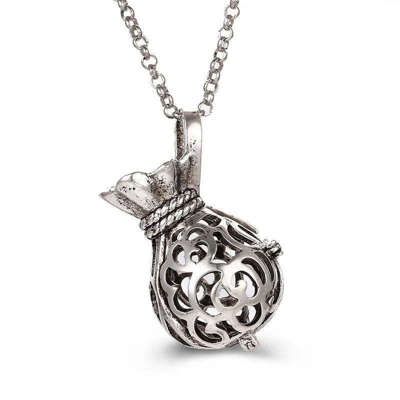 Mexico Style Tree Of Life Angel Necklace 16MM Music Ball Vintage Pregnancy Necklace Aroma Essential Oil Diffuser Locket Pendant