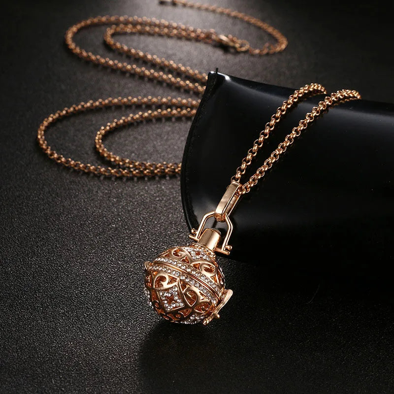 Mexico Music Ball Tree of Life Cage Pendant Vintage Aromatherapy Necklace Essential Oil Diffuser Perfume Locket Pregnant Jewelry