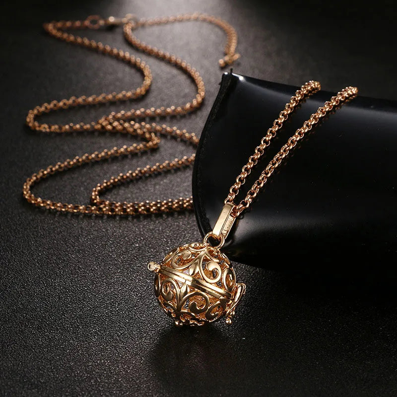 Mexico Music Ball Tree of Life Cage Pendant Vintage Aromatherapy Necklace Essential Oil Diffuser Perfume Locket Pregnant Jewelry