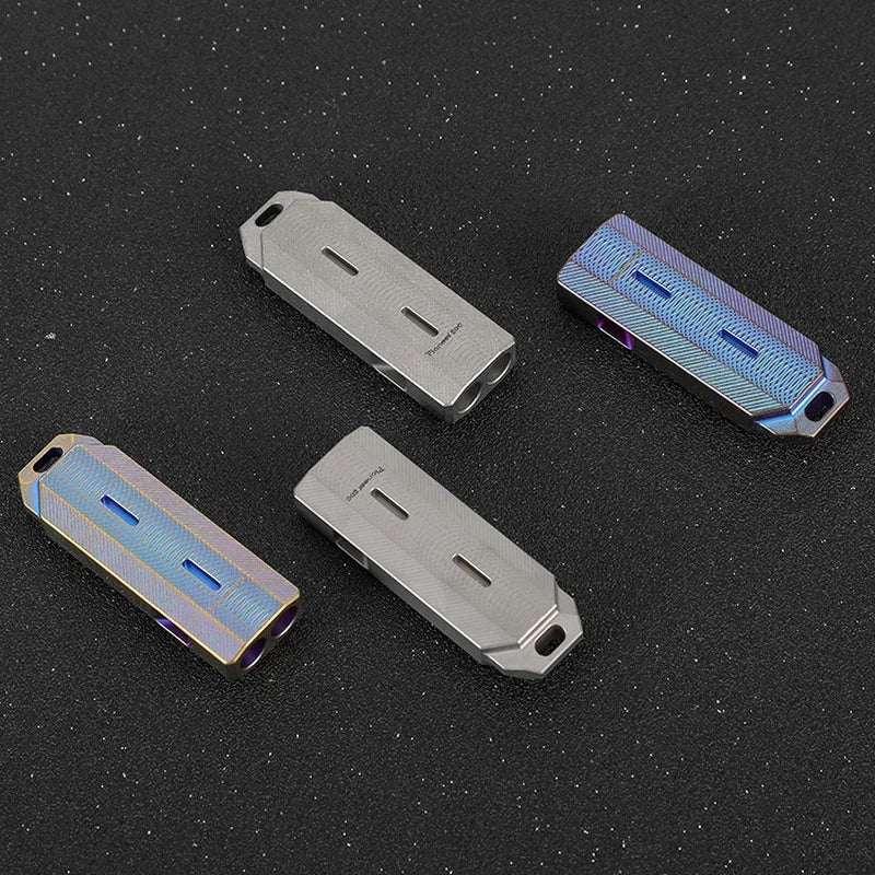 High-Pitched Titanium Alloy Double-Tube Metal Whistle KS016 Field Outdoor Life Saving Sound Device Camping Hiking Essential