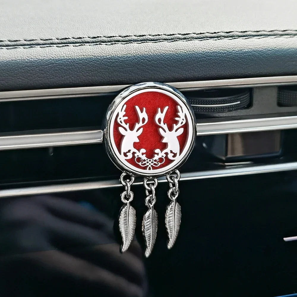 New Dreamcatcher Tree of Life Insert Car Aromatherapy Diffuser Pendant Leaf Tassel Car Air Outlet Essential Oil Diffuser Lockets