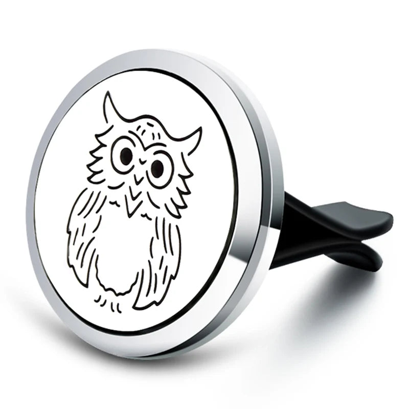 New Owl Car Aroma Essential Oil Diffuser 1Pcs Tree Of Life Car Air Outlet Clip Air Freshener Perfume Locket Animal Style Jewelry