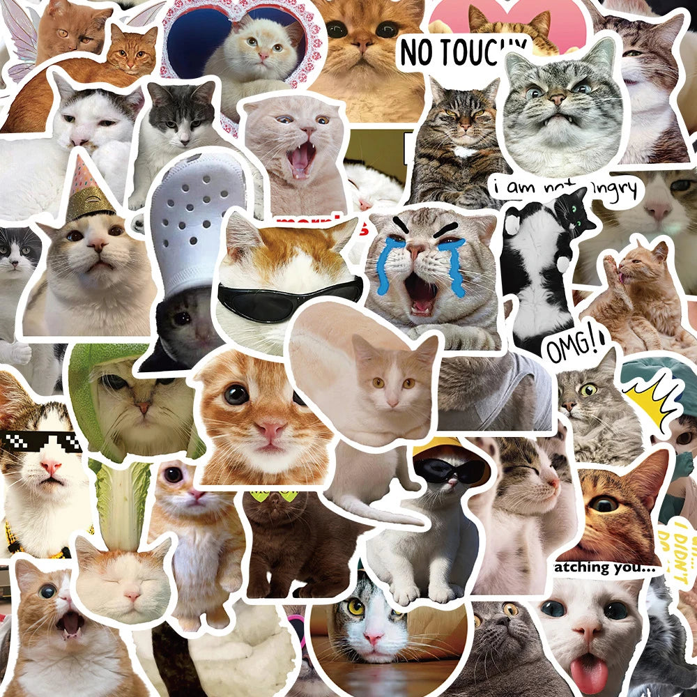 10/30/50PCS Kawaii Love Cat PVC Sticker Aesthetic Children's Korean Decoration Scrapbooking Stationery School Supplies for Kids
