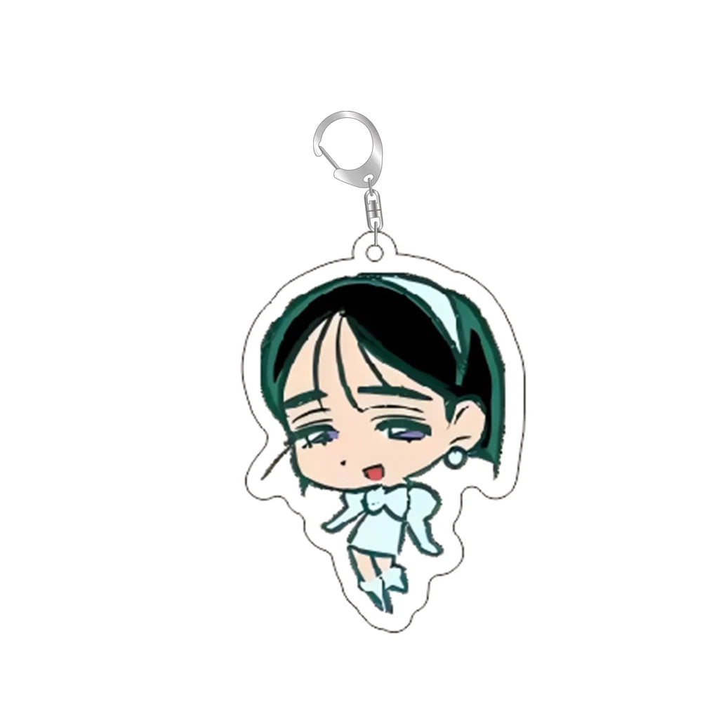 Popular Anime Alien Stage Chibis Keychains for Womens Accessories Bag Luka Ivan Till Mizi Hyuna Sua Keyrings Jewelry Fans Gifts