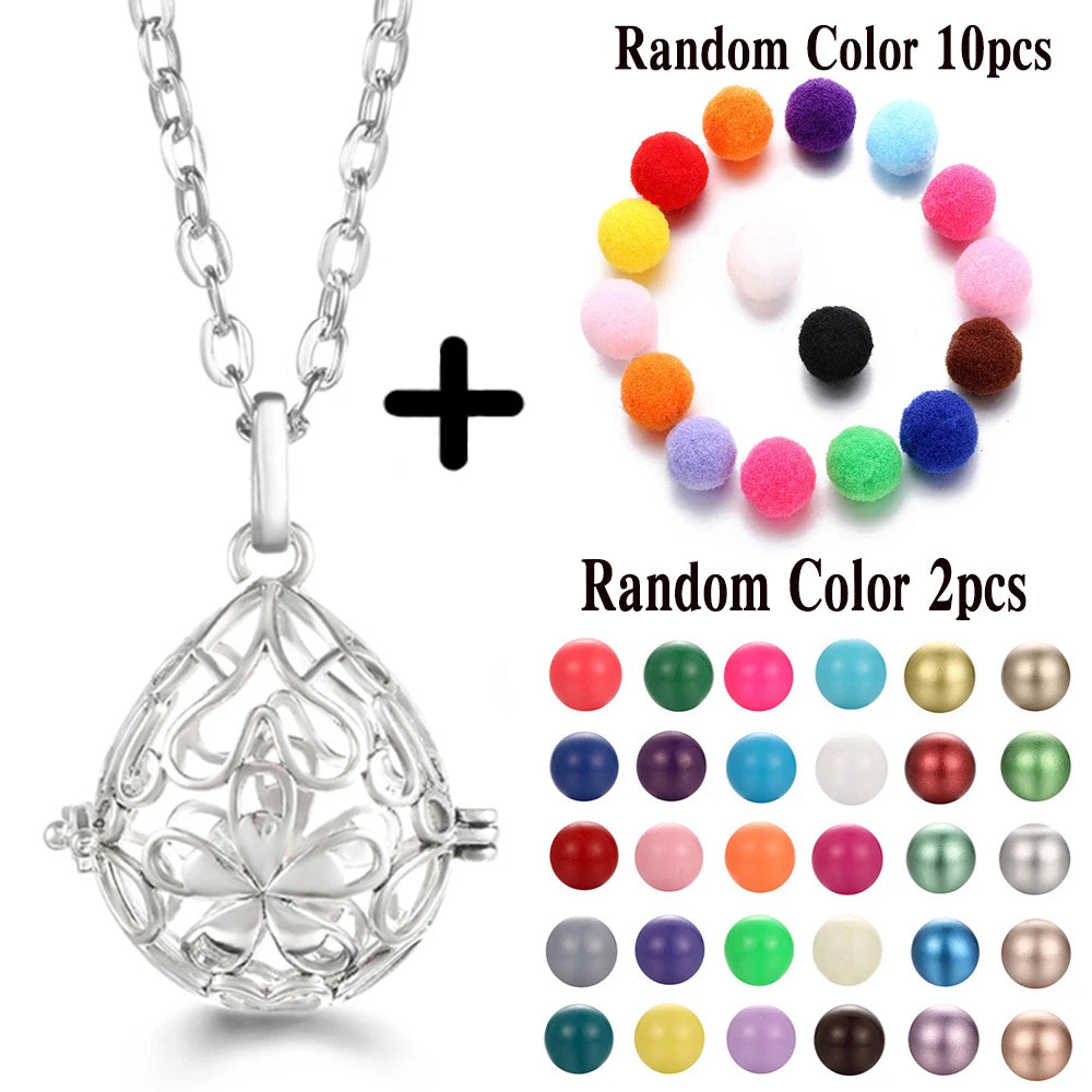 Mexico Chime Music Ball Caller Aromatherapy Necklace Essential Oil Diffuser Tree Of Life Cage Exquisite Zircon Pendant Jewelry
