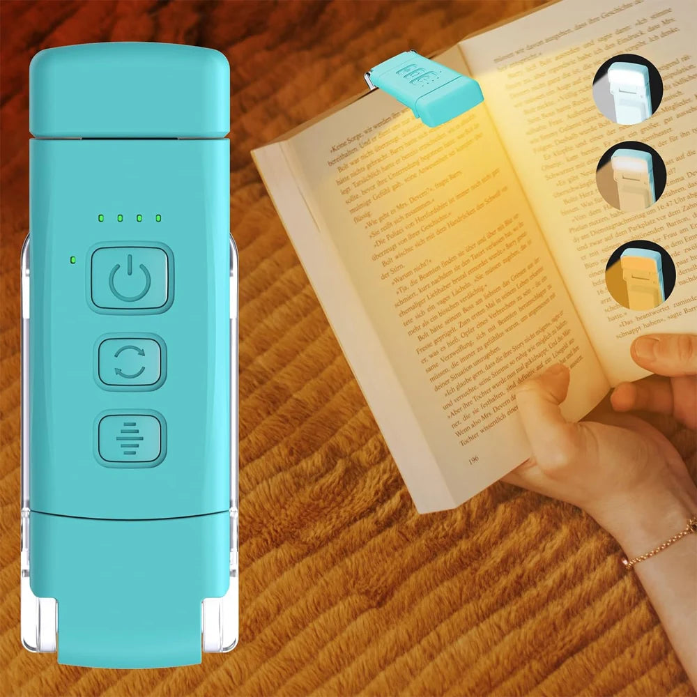 Reading Light Book Lights for Reading in Bed Rechargeable Reading Lamp with 3 Color Mode 5 Brightness for Kids Nighttime Readers