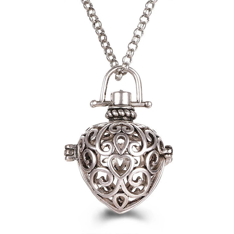 Mexico Style Tree Of Life Angel Necklace 16MM Music Ball Vintage Pregnancy Necklace Aroma Essential Oil Diffuser Locket Pendant