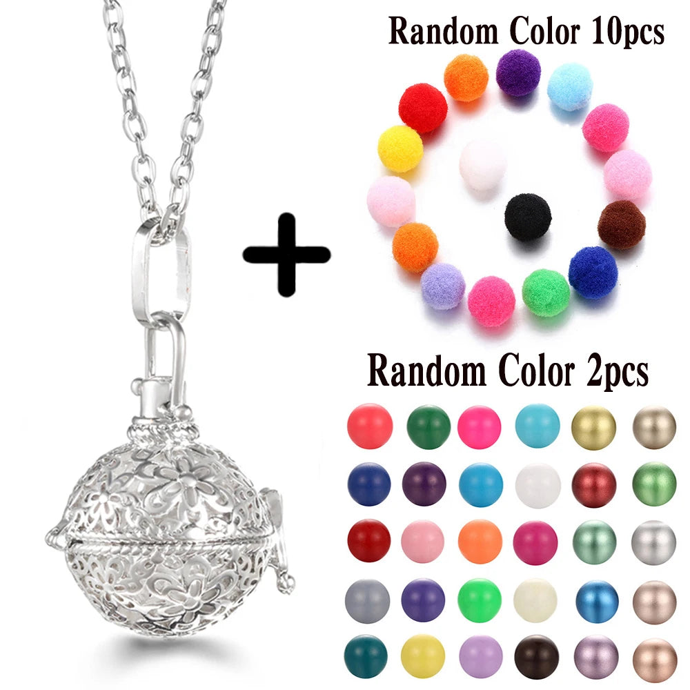 Mexico Chime Music Ball Caller Aromatherapy Necklace Essential Oil Diffuser Tree Of Life Cage Exquisite Zircon Pendant Jewelry