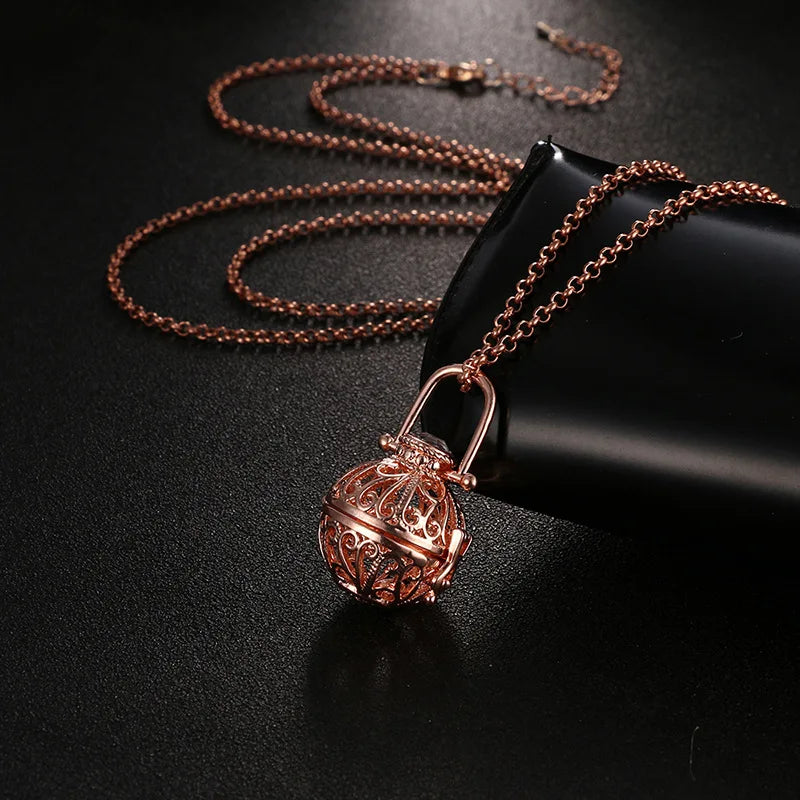Mexico Music Ball Tree of Life Cage Pendant Vintage Aromatherapy Necklace Essential Oil Diffuser Perfume Locket Pregnant Jewelry