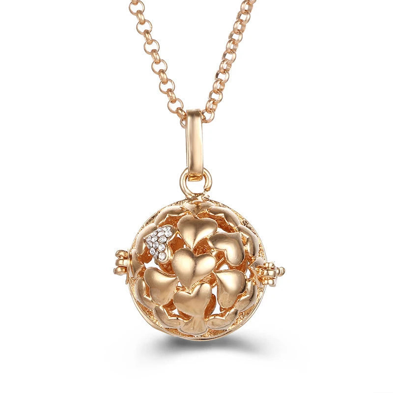 Mexico Style Tree Of Life Angel Necklace 16MM Music Ball Vintage Pregnancy Necklace Aroma Essential Oil Diffuser Locket Pendant