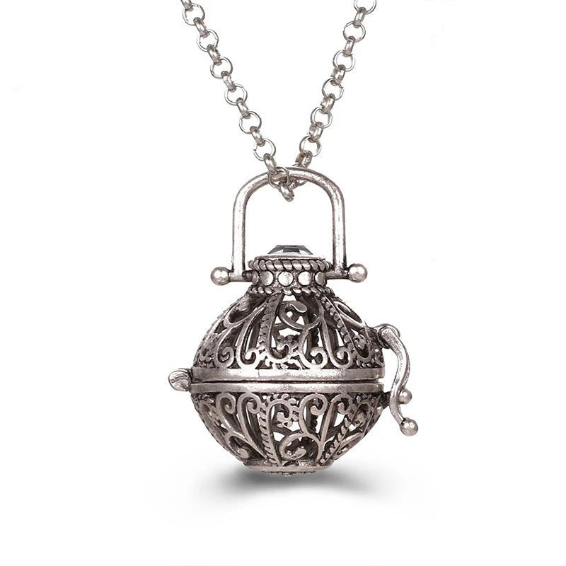 Mexico Music Ball Tree of Life Cage Pendant Vintage Aromatherapy Necklace Essential Oil Diffuser Perfume Locket Pregnant Jewelry