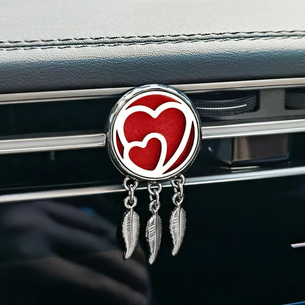 New Dreamcatcher Tree of Life Insert Car Aromatherapy Diffuser Pendant Leaf Tassel Car Air Outlet Essential Oil Diffuser Lockets