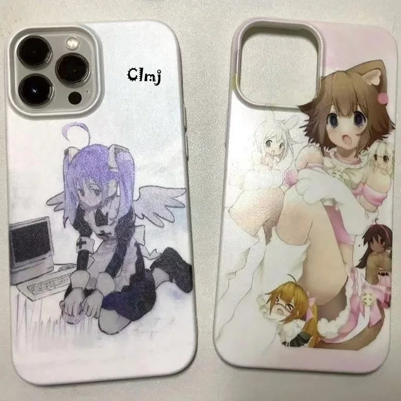 Clmj Cute Anime Girl Phone Case For iPhone 13 Mini 11 12 14 Pro Max 15 Plus XR X XS 7 8 Se 2020 Silicone Phone Cover iPhone Case