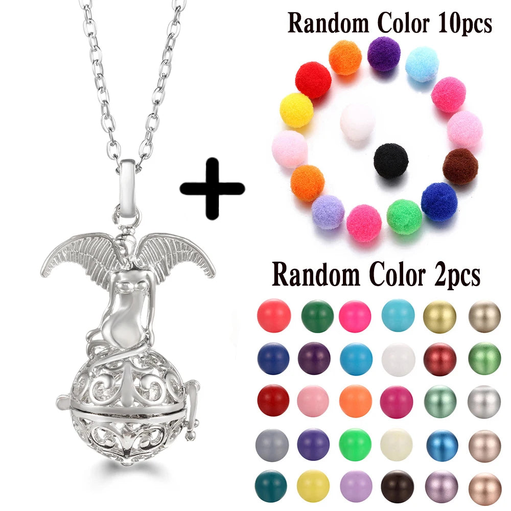 Mexico Chime Music Ball Caller Aromatherapy Necklace Essential Oil Diffuser Tree Of Life Cage Exquisite Zircon Pendant Jewelry